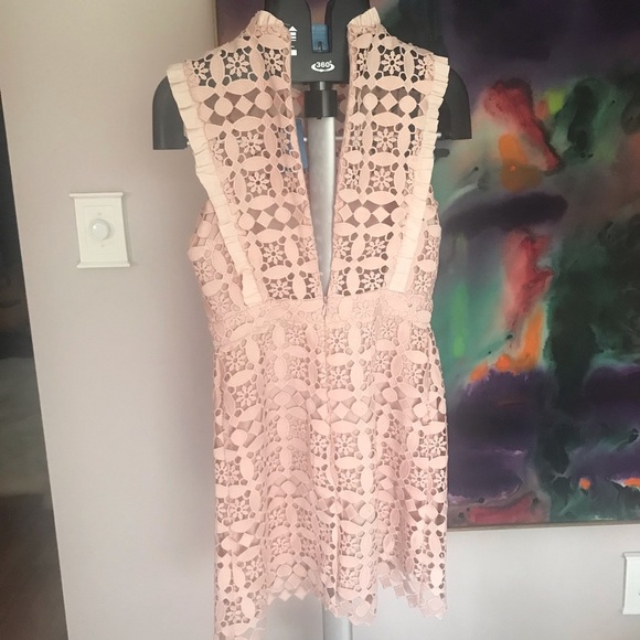 Sandro Paris dress lace cut out pastel peach needs new zipper MSRP $495 … - Picture 8 of 17